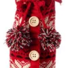 Raz 11" Alpine Chic Red, Black And Cream Snowflake Nordic Design Knit Christmas Wine Bottle Cover