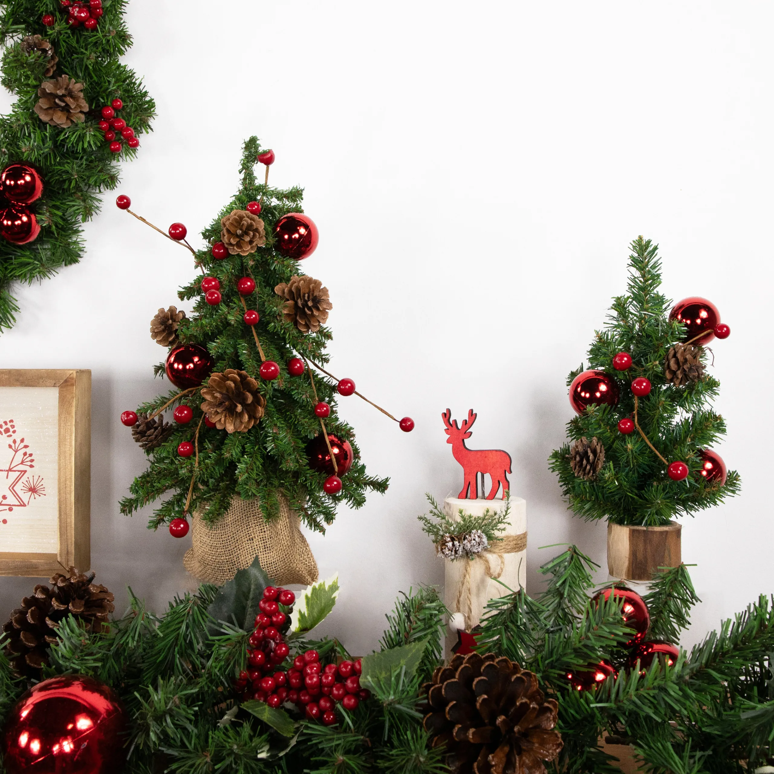 Northlight 2.5 Feet Tall And Smaller>10" Alpine Medium Artificial Christmas Tree With Wooden Base - Unlit