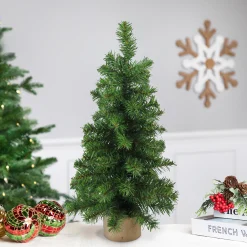Northlight 2.5 Feet Tall And Smaller>15" Alpine Slim Artificial Christmas Tree With Wood Base - Unlit