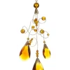 Allstate Pendants & Drops>9.75" Amber And Gold Faceted Beads Christmas Teardrop Ornament