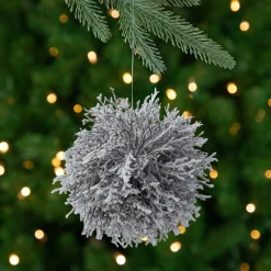 Northlight Balls>7" Artificial White Frosted Round Twig Christmas Ornament