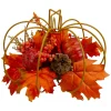 Northlight 12" Autumn Harvest Maple Leaf And Berry Pumpkin Tabletop Centerpiece