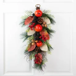 Northlight 30" Autumn Harvest Mixed Berry And Pomegranate Artificial Teardrop Swag - Unlit