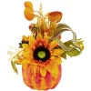 Northlight 12" Autumn Harvest Orange And Yellow Floral Pumpkin Decoration