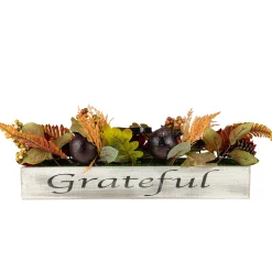 Northlight 24" Autumn Harvest 3-Piece Candle Holder In A Rustic Wooden Box Centerpiece