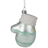 Northlight Family & Friends>4" Baby's 1St Christmas Mint Green Glass Mitten Holiday Ornament