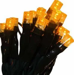Sienna 20 Battery Operated Amber Led Wide Angle Mini Christmas Lights - 6.25 Ft Green Wire