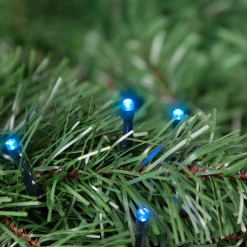 Northlight 20 Battery Operated Blue Led Wide Angle Christmas Lights - 9.5 Ft Green Wire
