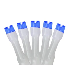 Northlight 20 Battery Operated Blue Led Wide Angle Christmas Lights - 9.5 Ft White Wire