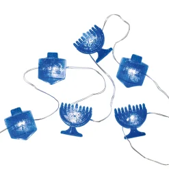 Rite Lite 20 Battery Operated Blue Micro Led Hanukkah Micro String Lights - 6 Ft Silver Wire