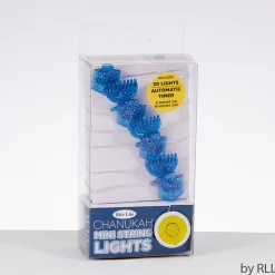 Rite Lite 20 Battery Operated Blue Micro Led Hanukkah Micro String Lights - 6 Ft Silver Wire