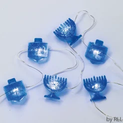Rite Lite 20 Battery Operated Blue Micro Led Hanukkah Micro String Lights - 6 Ft Silver Wire