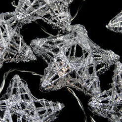 PENN 10 Battery Operated Clear Led Spun Glass Star Christmas Lights