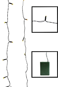 Sienna 20 Battery Operated Gold Led Wide Angle Christmas Lights - 6.25 Ft Green Wire