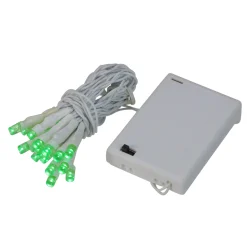 Sienna 20 Battery Operated Green Led Wide Angle Christmas Lights - 6.25 Ft White Wire