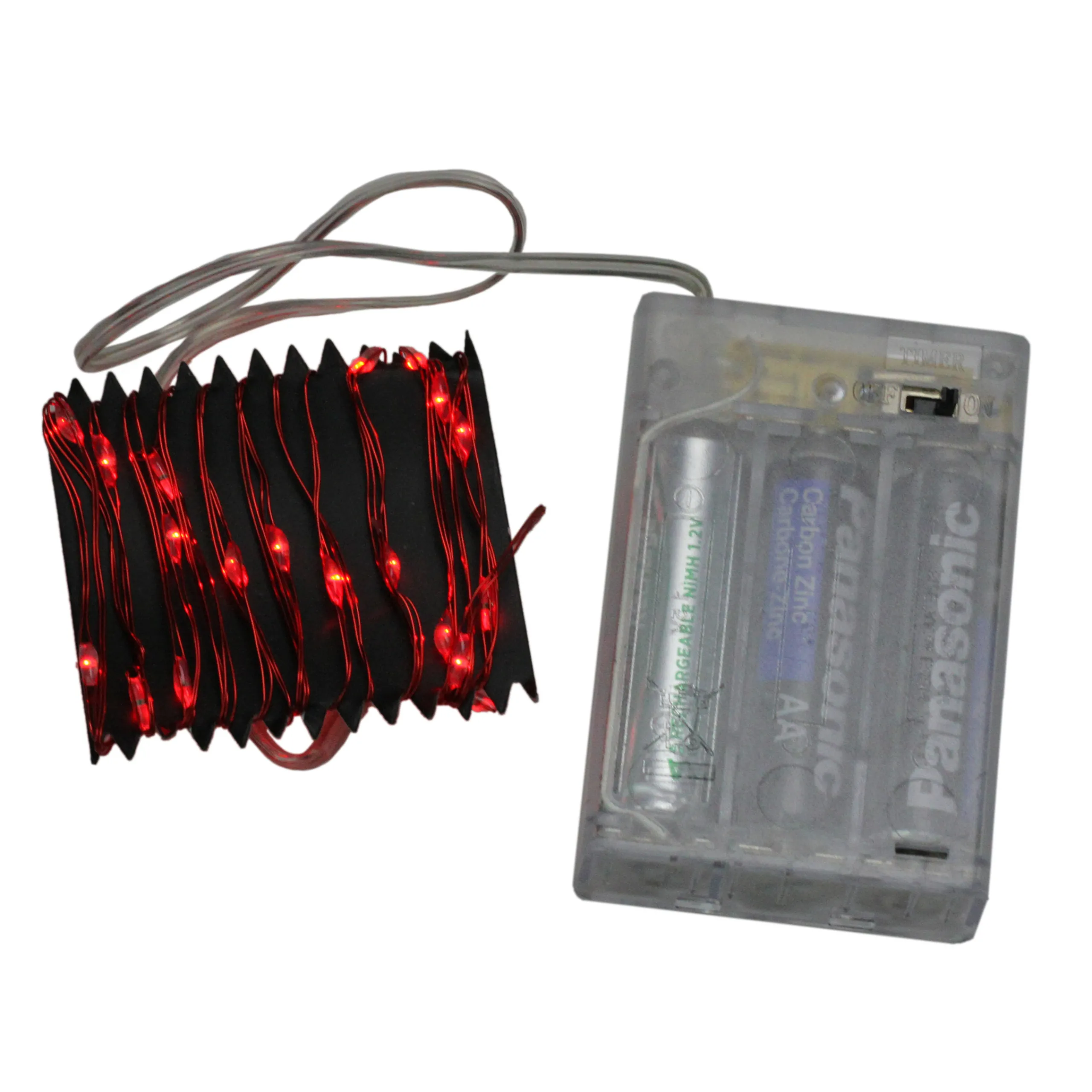 Brite Star 35 Battery Operated Led Micro Christmas Fairy Lights - 6 Ft Red Wire