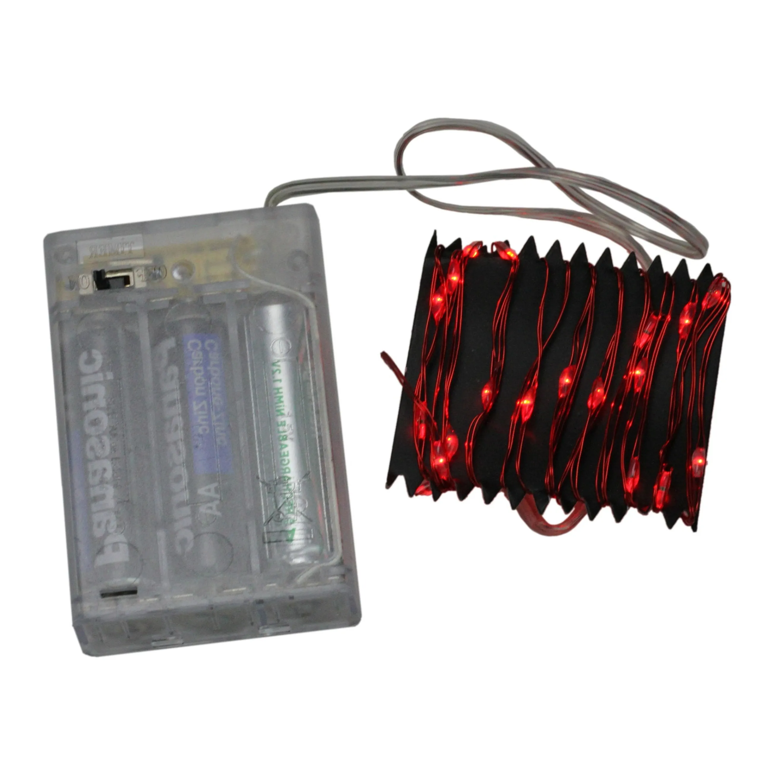 Brite Star 35 Battery Operated Led Micro Christmas Fairy Lights - 6 Ft Red Wire