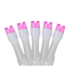 Northlight 20 Battery Operated Pink Led Wide Angle Mini Christmas Lights - 9.5 Ft White Wire