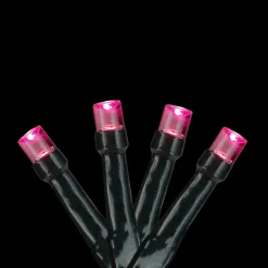 Northlight 20 Battery Operated Pink Led Wide Angle Christmas Lights - 9.5 Ft Green Wire
