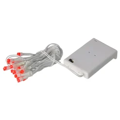 Sienna 20 Battery Operated Red Led Wide Angle Christmas Lights - 6.25 Ft White Wire