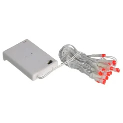 Sienna 20 Battery Operated Red Led Wide Angle Christmas Lights - 6.25 Ft White Wire