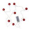 Northlight 8 Battery Operated Red Led Jingle Bell Christmas Lights - Clear Wire