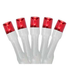 Northlight 20 Battery Operated Red Led Wide Angle Mini Christmas Lights - 9.5 Ft White Wire