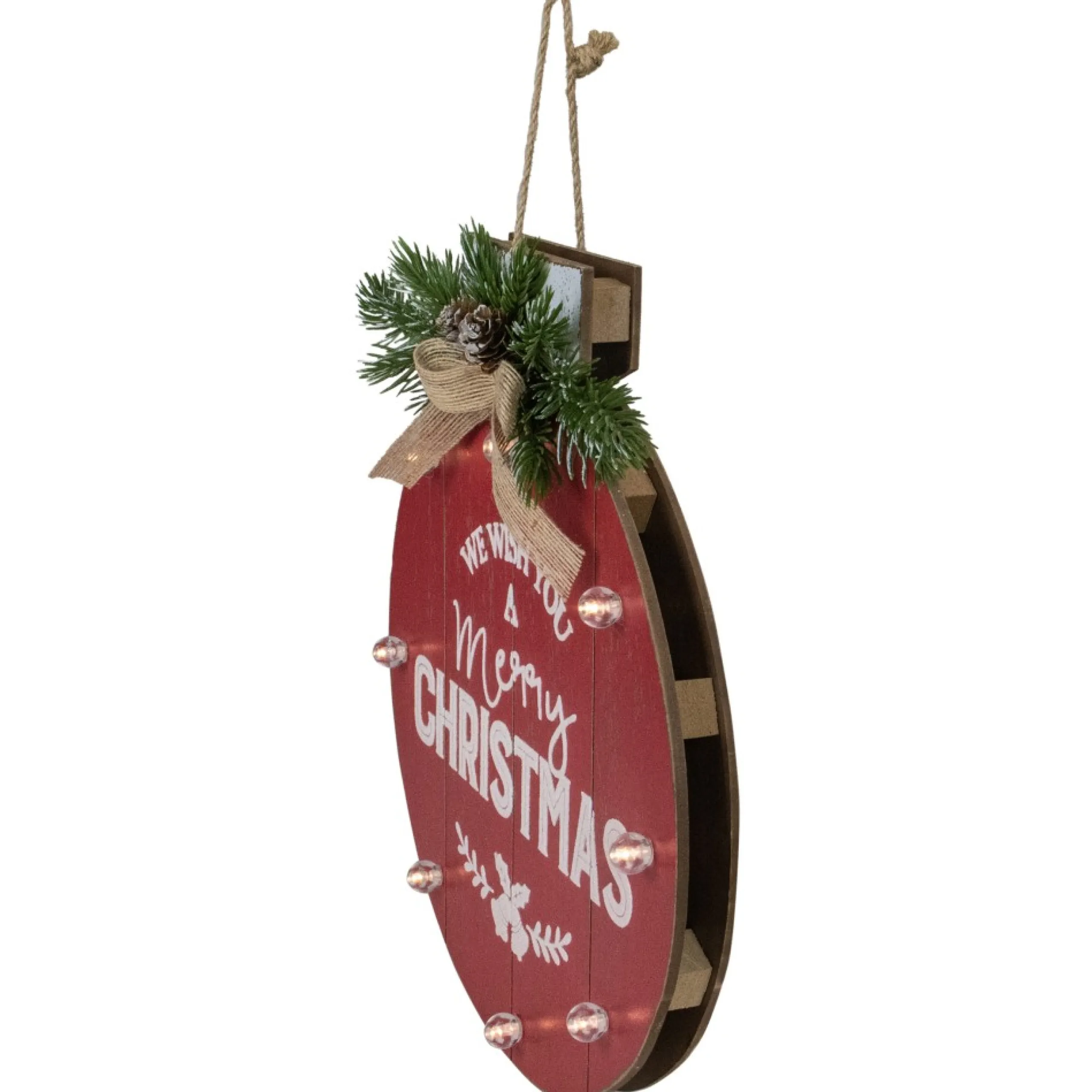 Signs & Plaques*Northlight 13.75" Battery Operated Red Ornament "We Wish You A Merry Christmas" Wall Sign