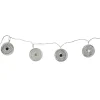 Midwest 10 Battery Operated Silver Dream Catcher Disk Christmas Lights - 68Ft, Clear Wire