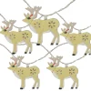 Northlight 10 Battery Operated Warm White Led Reindeer Christmas Lights - 4.5 Ft Clear Wire
