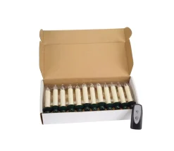 Melrose 12 Battery Operated White Led Candle Clip-On Christmas Lights - Green Wire