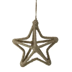 Allstate Stars>12" Beige 5 Point Star Jute Wrapped Christmas Ornament