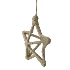 Allstate Stars>12" Beige 5 Point Star Jute Wrapped Christmas Ornament