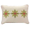 Pillows & Throws*Melrose 19.5" Beige And Green Embroidered Snowflake Rectangular Christmas Throw Pillow