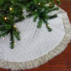 48 Inch And Smaller*Northlight 48" Beige And Ivory Contemporary Christmas Tree Skirt