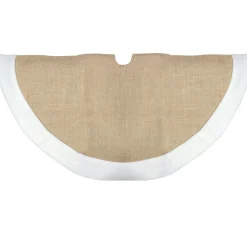 Mini Tree Skirts*Northlight 20" Beige Burlap Mini Christmas Tree Skirt With Fleece Border
