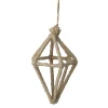 Allstate Pendants & Drops>6" Beige Jute Wrapped Open Kismet Christmas Ornament