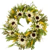 Northlight 24" Beige Sunflowers Artificial Fall Harvest Wreath