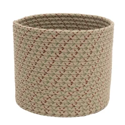 Decoration Storage*Colonial Mills 16" Beige Woven Dasher Braided Round Christmas Storage Basket