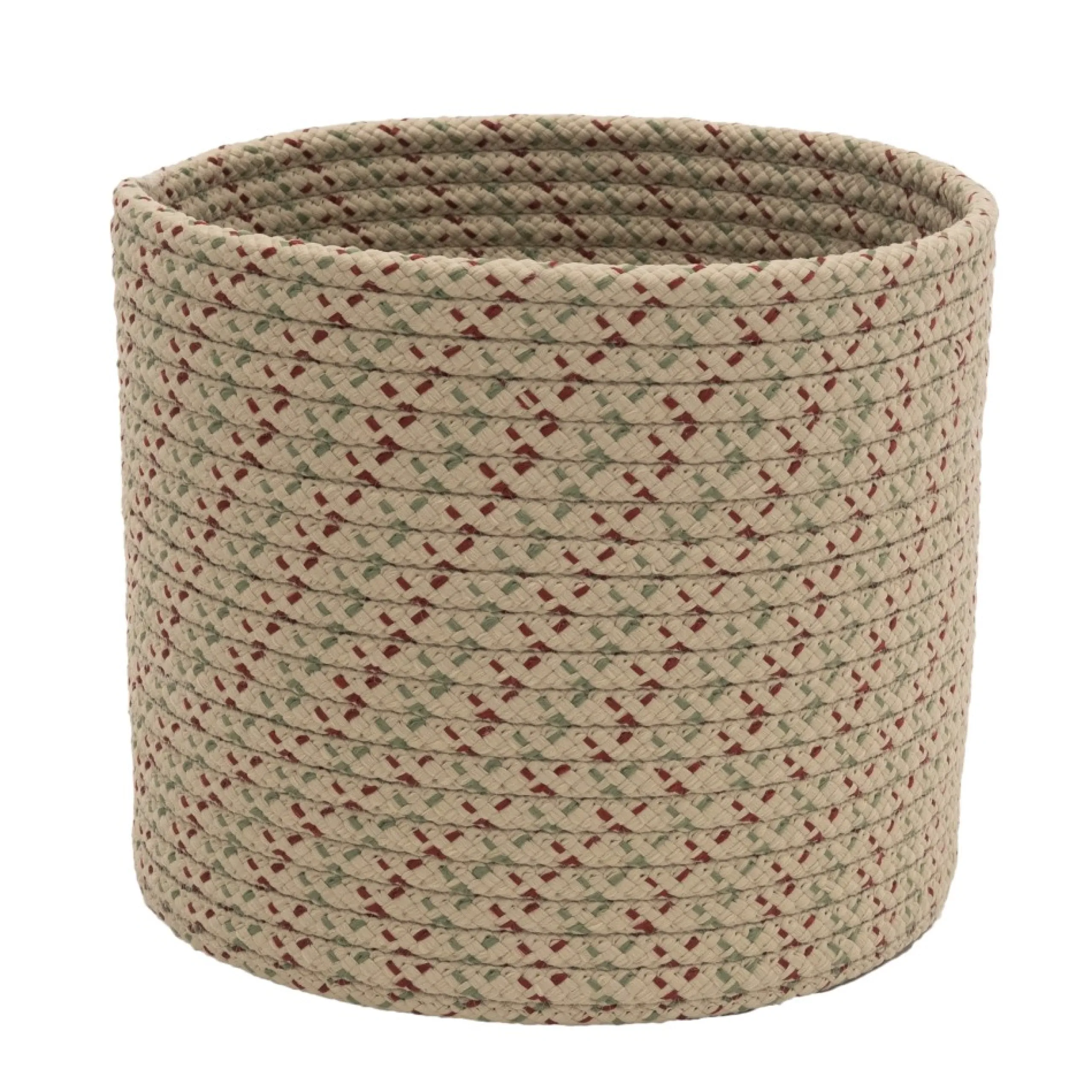 Decoration Storage*Colonial Mills 16" Beige Woven Dasher Braided Round Christmas Storage Basket