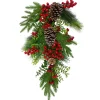 Unlit Teardrops*Northlight 28" Berry Pine And Eucalyptus Artificial Teardrop Christmas Swag - Unlit