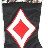 Stockings*Santa's Best 19" Black And Red Deck Of Cards Christmas Stocking
