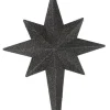 * Stars>20" Black And Silver Glittered Bethlehem Star Shatterproof Christmas Ornament