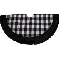 48 Inch And Smaller*Northlight 48" Black And White Buffalo Plaid Christmas Tree Skirt