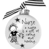 Whitehurst Balls>4" Black And White Christmas Ball Ornament With A Nurse Is A Gift Print