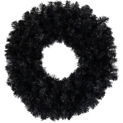 Unlit Wreaths*Northlight 24" Black Colorado Spruce Artificial Halloween Wreath, 24-Inch, Unlit