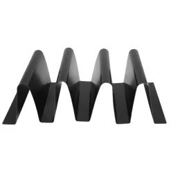 Avon 12" Black Four Slot Metal Taco Tray