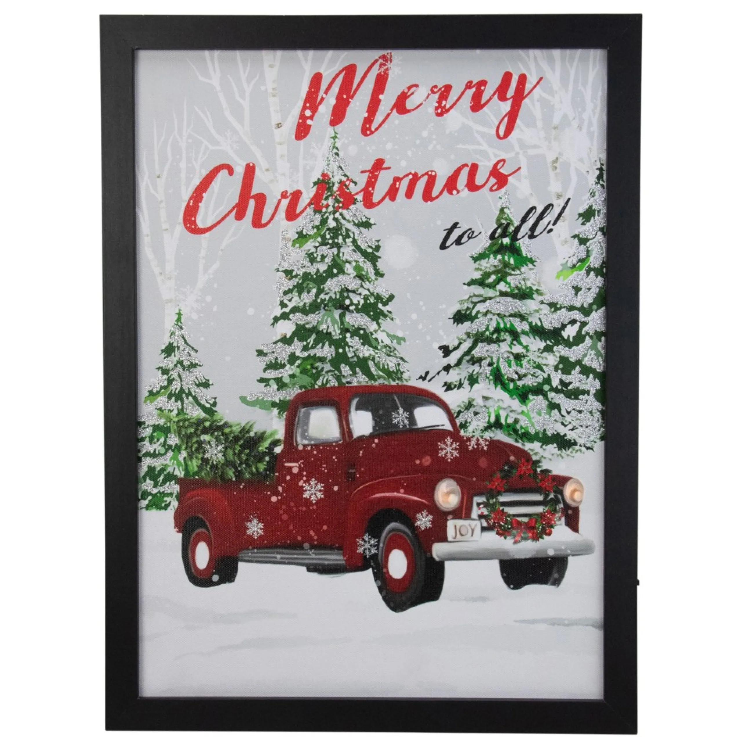 Signs & Plaques*Northlight 15.75" Black Frame Red Vintage Truck Led Wooden Christmas Box