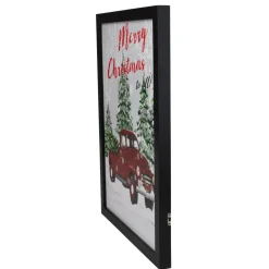 Signs & Plaques*Northlight 15.75" Black Frame Red Vintage Truck Led Wooden Christmas Box
