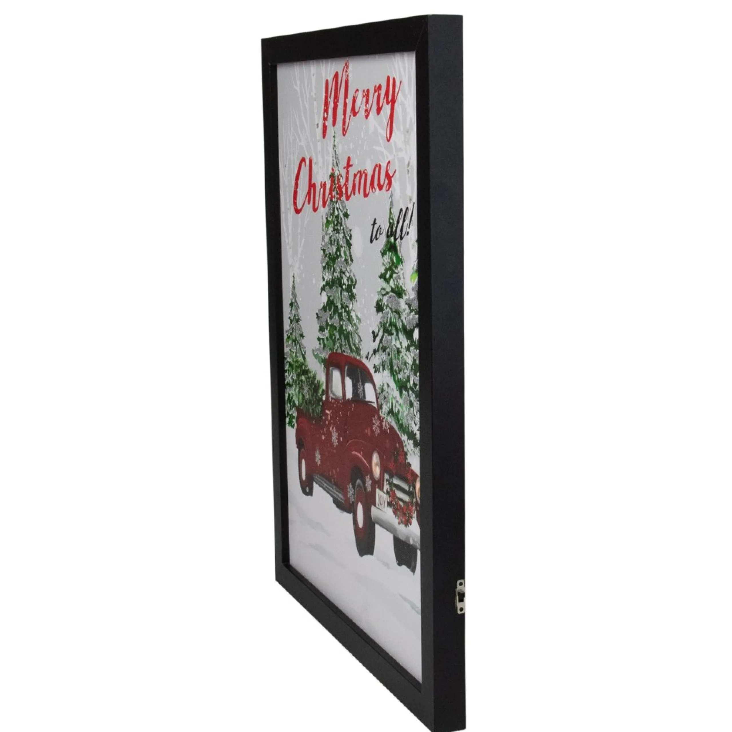 Signs & Plaques*Northlight 15.75" Black Frame Red Vintage Truck Led Wooden Christmas Box